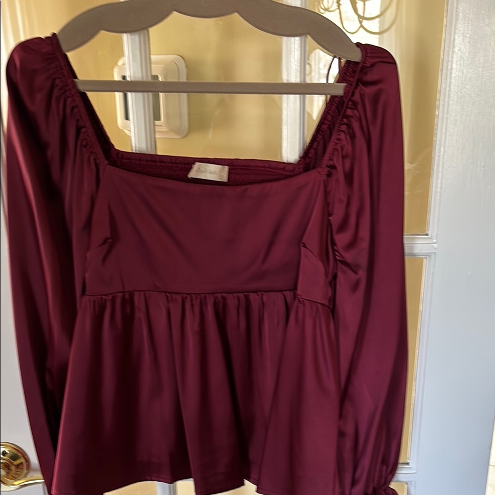 Elegant Burgundy Women's Top
